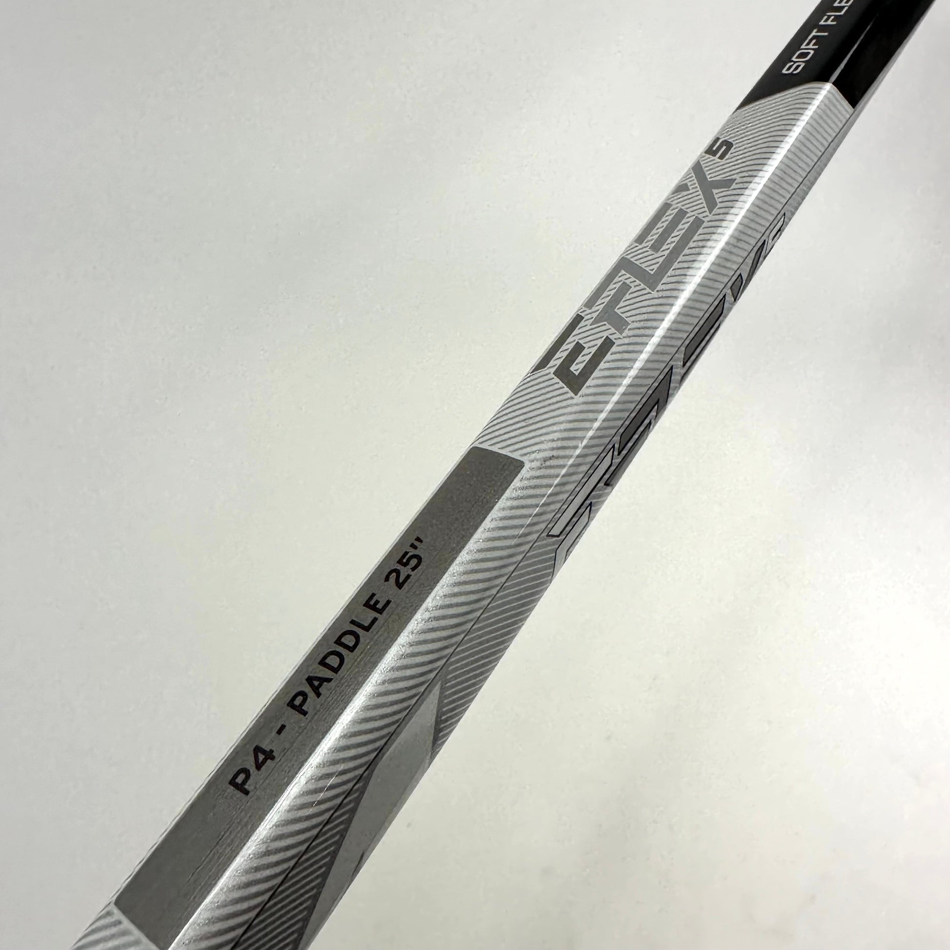 Brand New Black, White and Grey CCM Eflex 5 Goalie Stick - P4 Curve | 25" Paddle - Top Flight Hockey