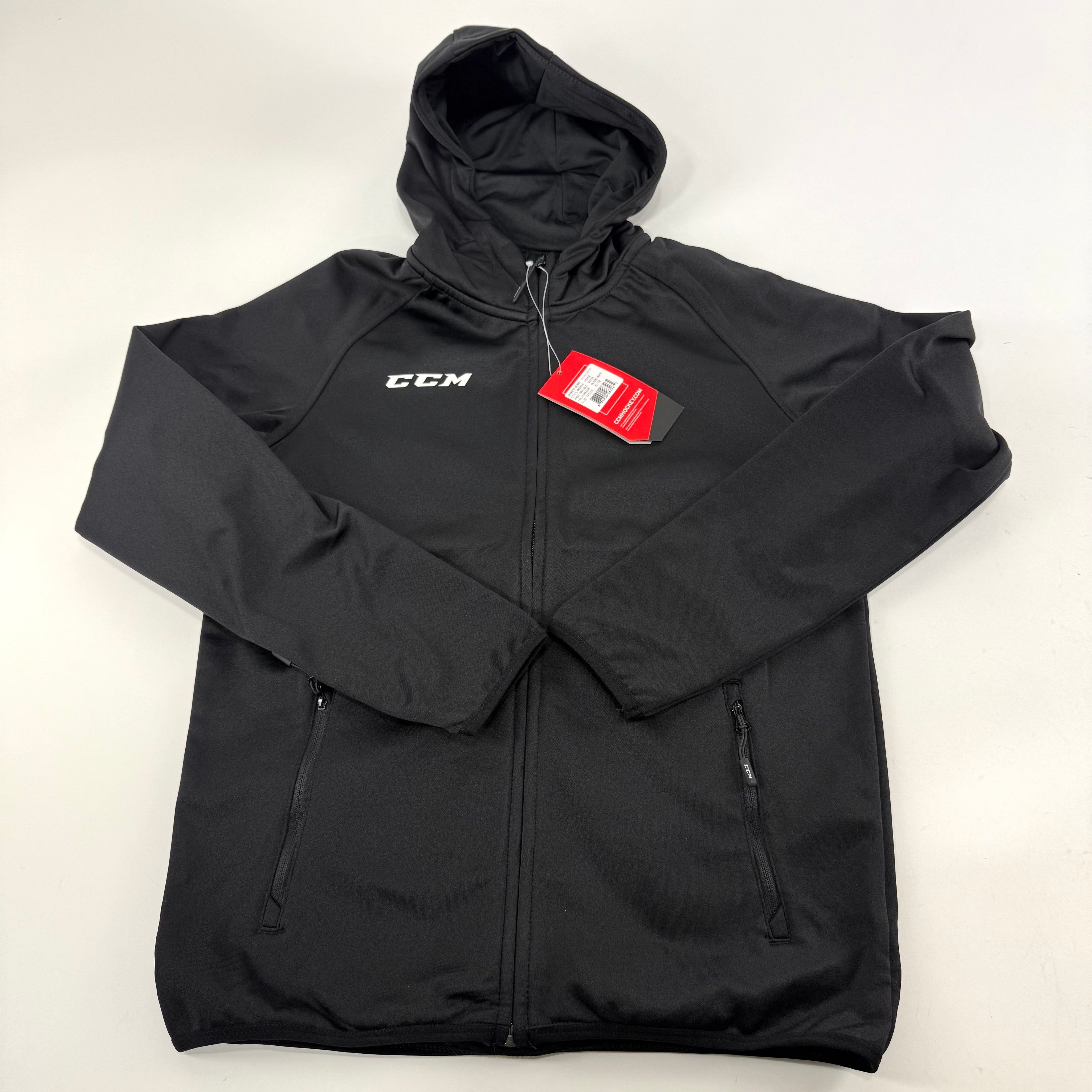 New Black CCM Youth Full Zip Performance Hoodie | Youth XL | #888600283265 - Top Flight Hockey
