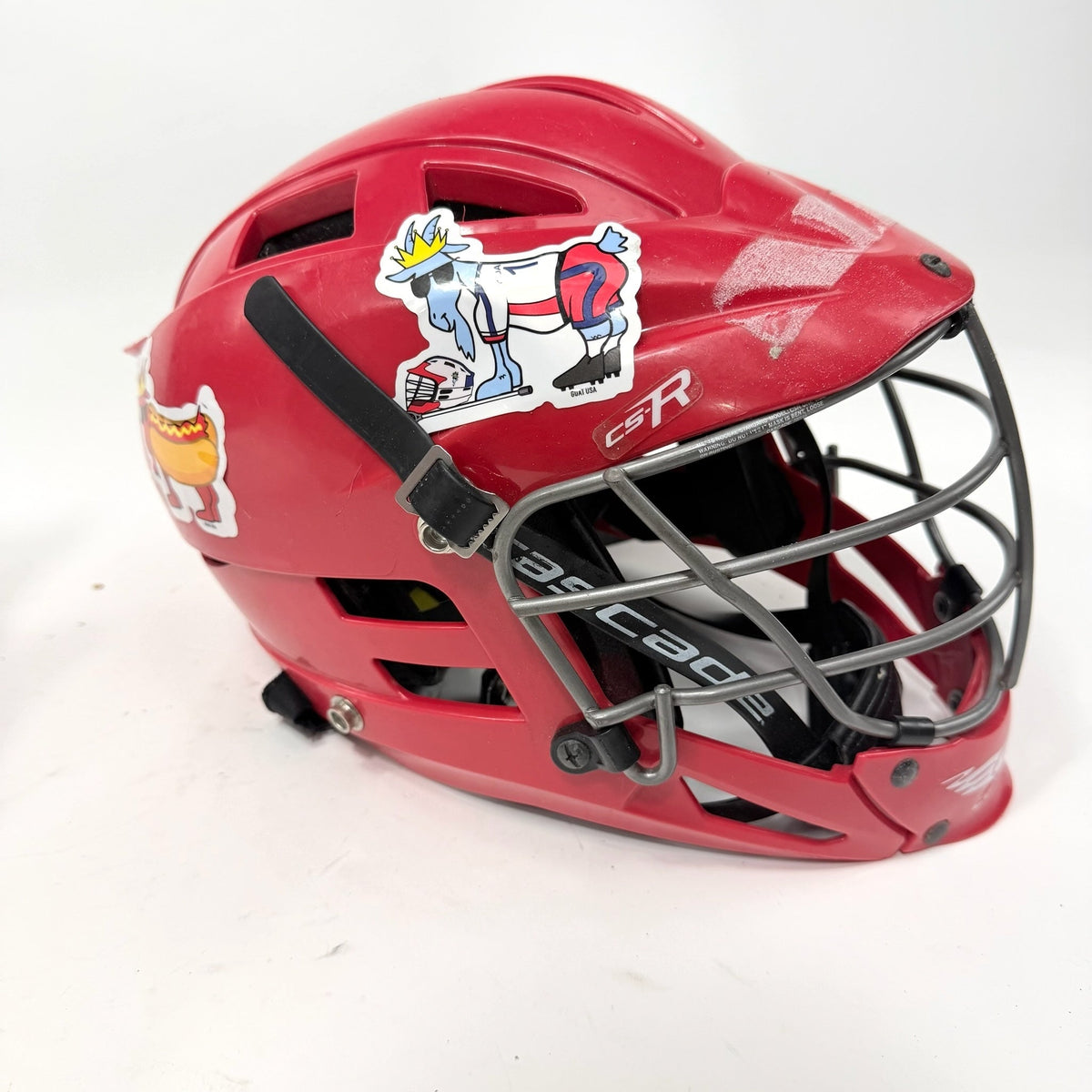 Used Red Cascade CS-R Lacrosse Helmet | Adult Small? | AB394