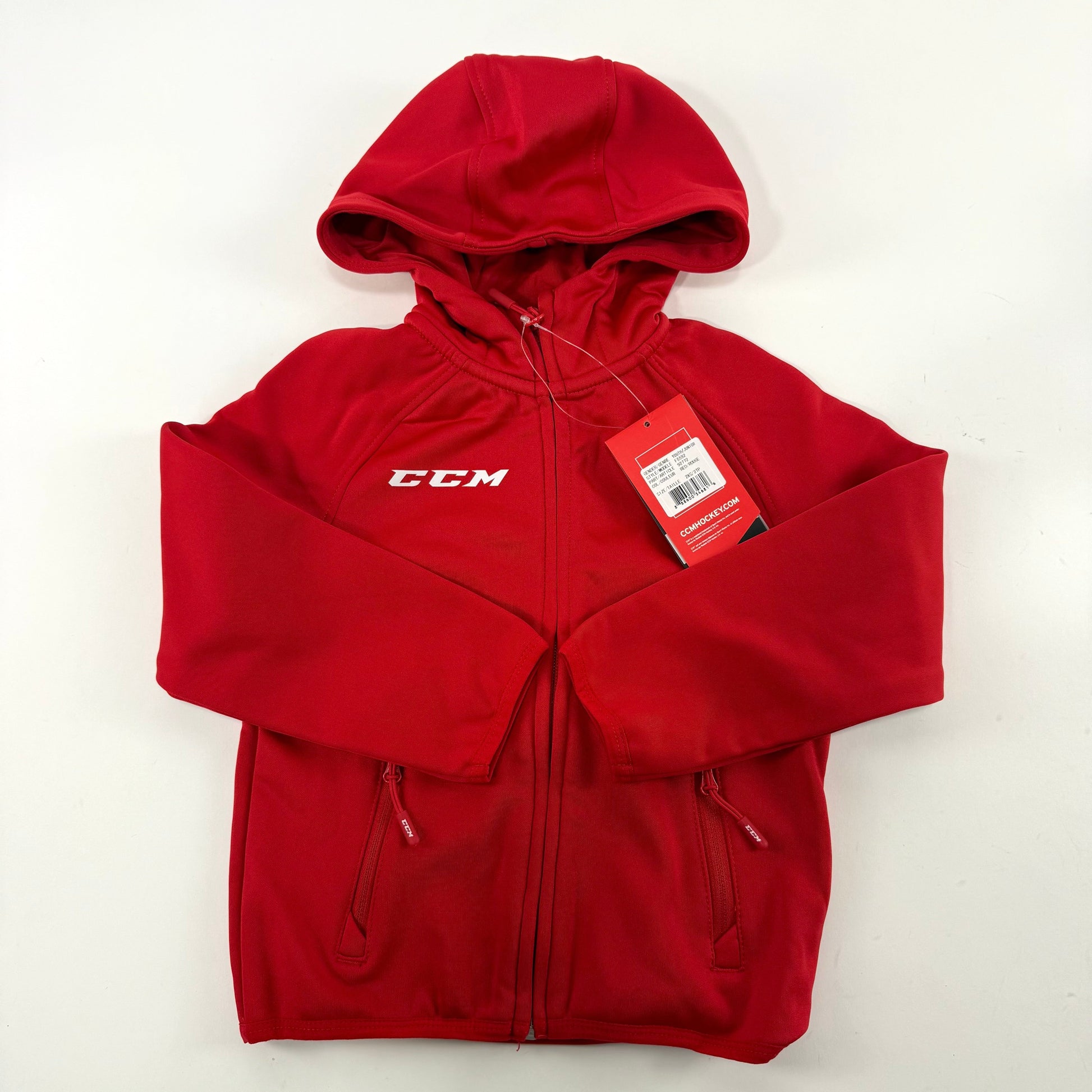 New Red CCM Youth Full Zip Performance Hoodie | Youth XXS | #888600346816 - Top Flight Hockey