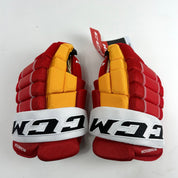 Brand New Red, Yellow, and White Calgary Flames RICHARDSON CCM HG4RR Gloves - 14"