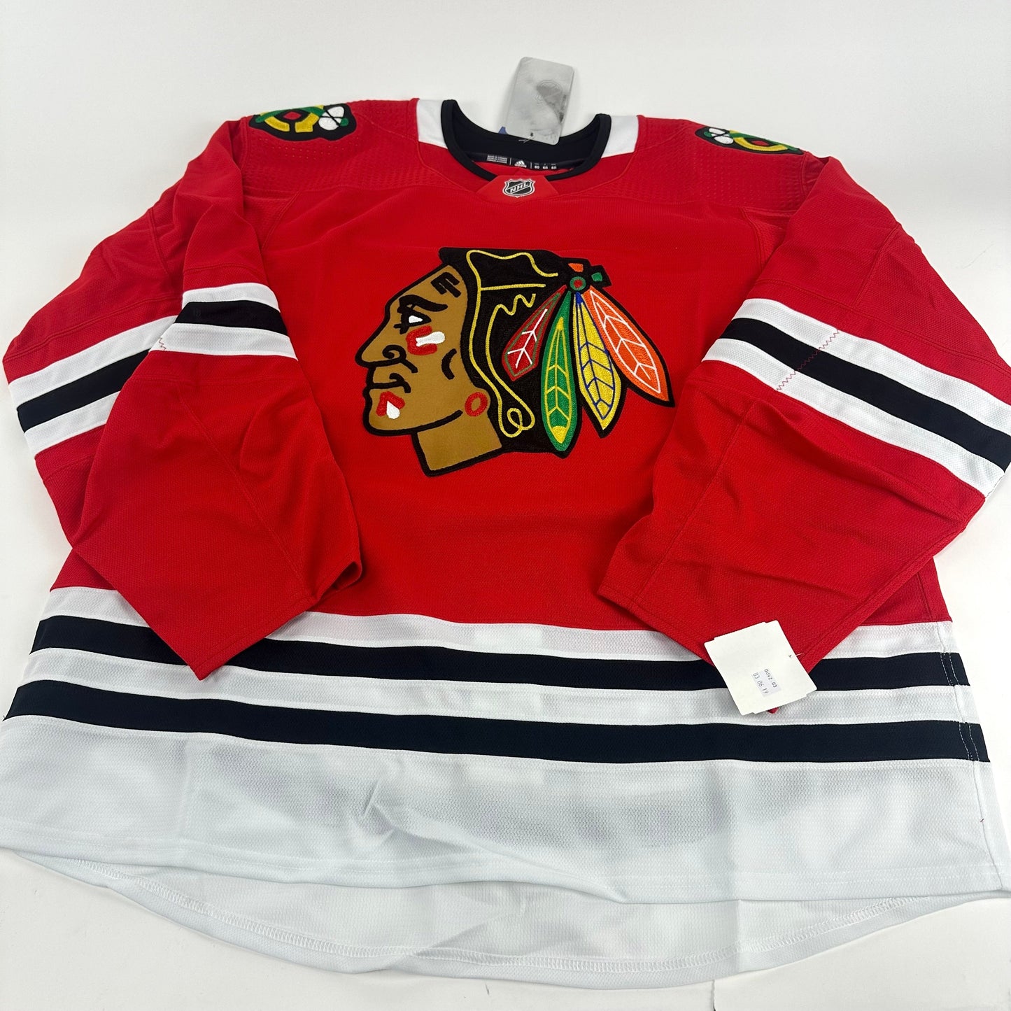 Brand New Red MIC Adidas Chicago Blackhawks Blank Game Jersey - Size 56