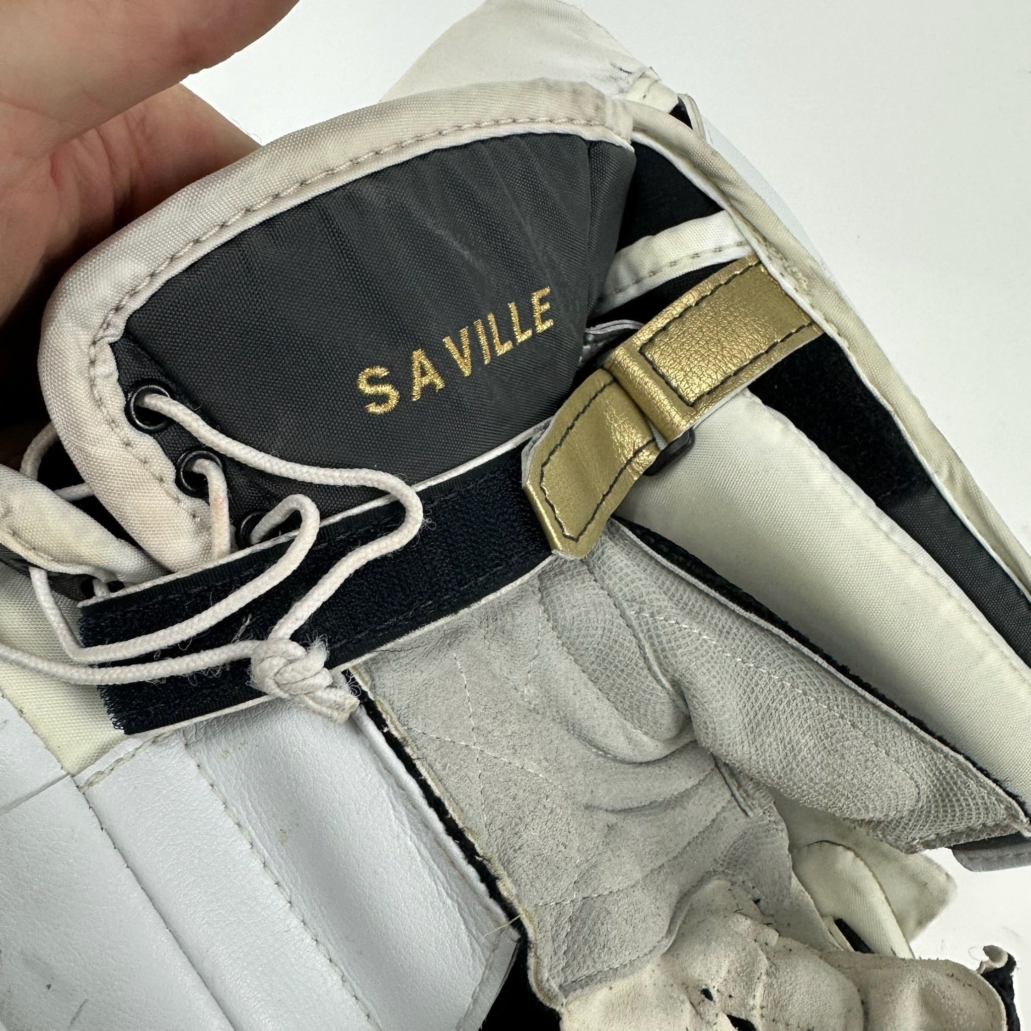 Used Vegas Knights White and Gold Vaughn V10 Blocker | Full Right | Saville