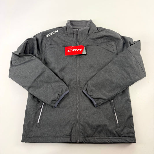 New Dark Grey CCM Youth Team Premium Mid Weight Jacket | Youth M | #888600267548 - Top Flight Hockey