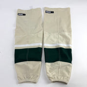 Used Iowa Wild Cream and Green CCM Socks | L | D70 - Top Flight Hockey