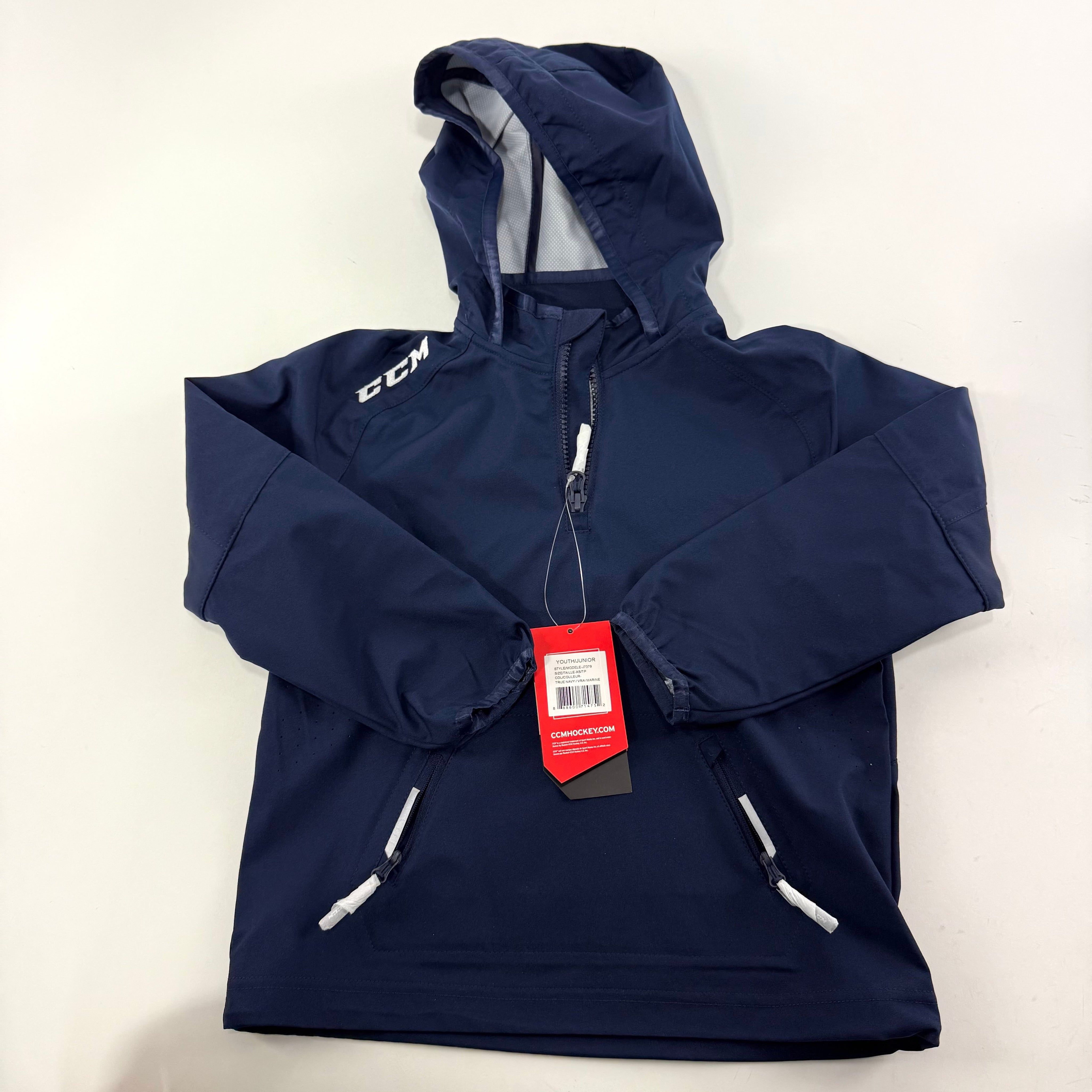 New Navy CCM Youth Anorak Jacket | Youth XS | #888600714752 - Top Flight Hockey