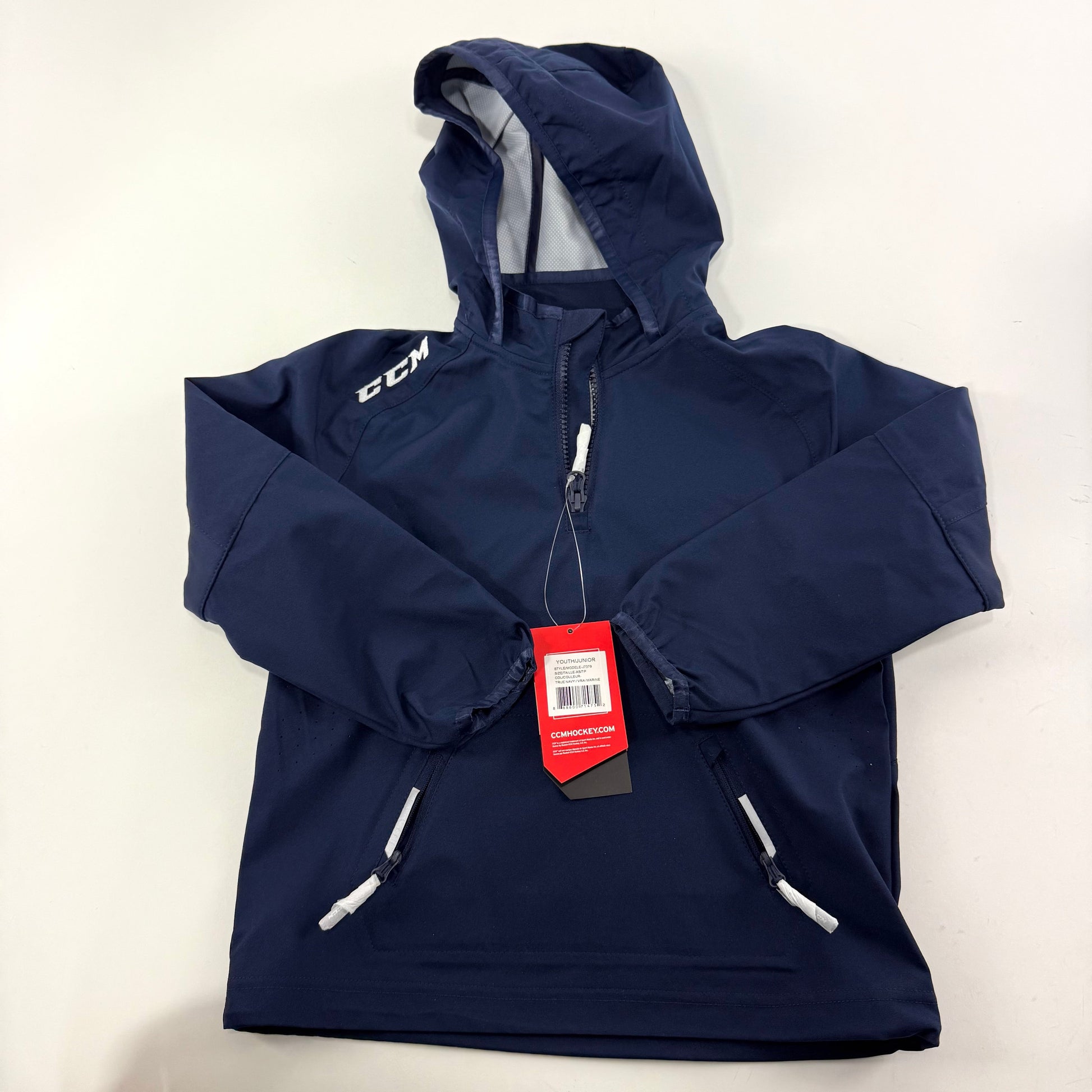 New Navy CCM Youth Anorak Jacket | Youth XS | #888600714752 - Top Flight Hockey