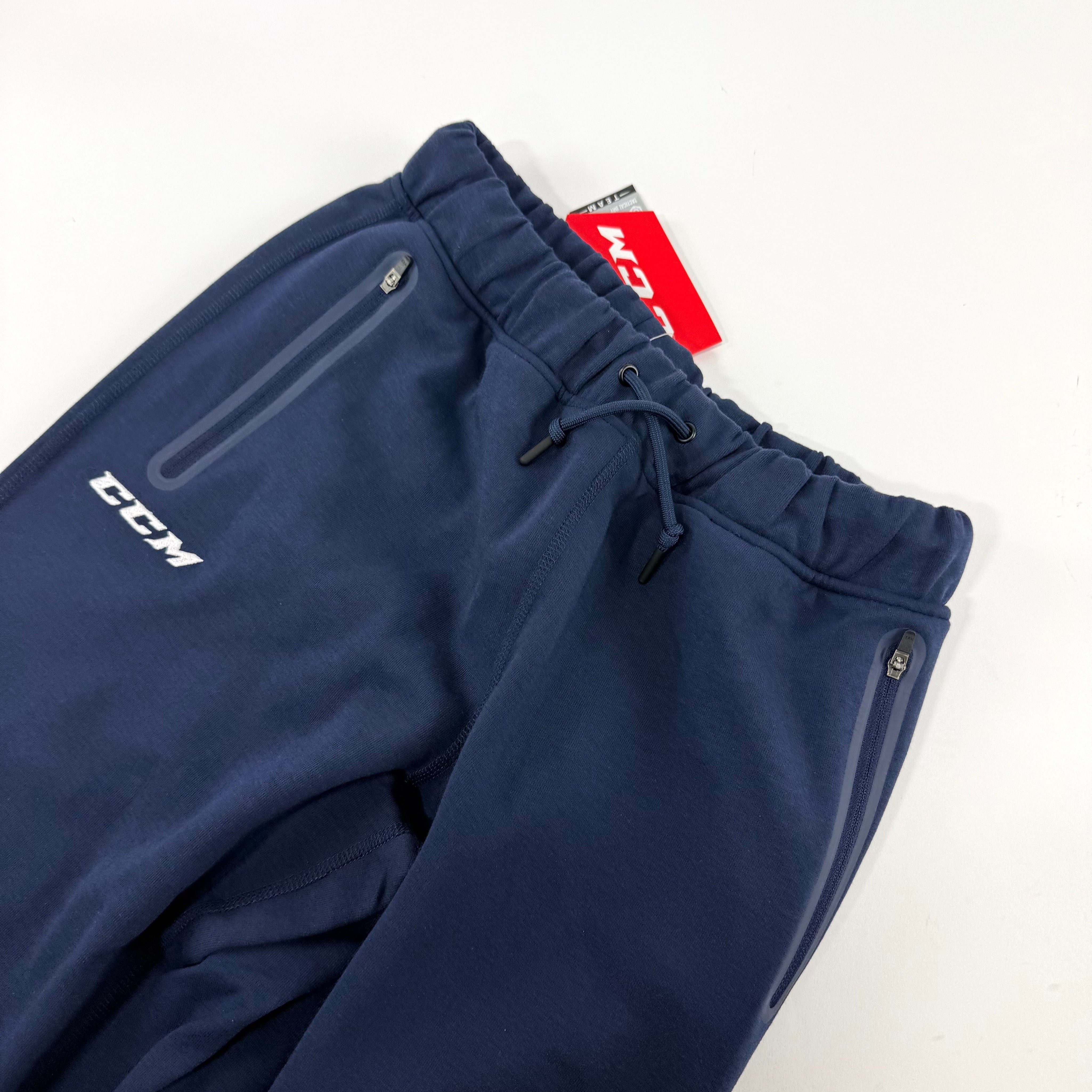New Navy CCM Youth Premium Tapered Fleece Pant | Youth XL | #191520015695 - Top Flight Hockey