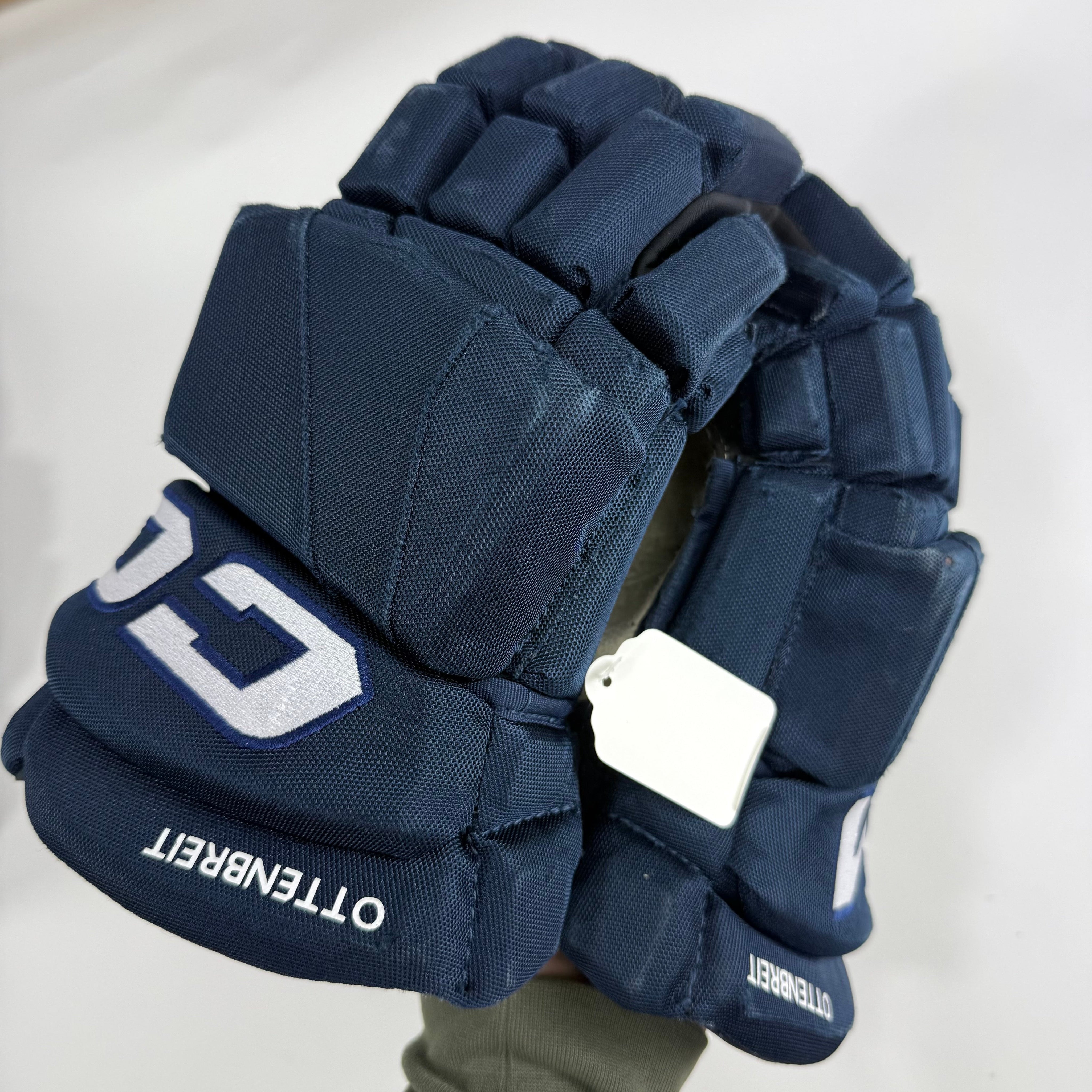 Used Navy CCM Tacks Pro Gloves | 14" | D364