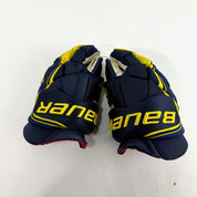 New Navy and Yellow Bauer Vapor 1x Pro Lite Gloves | 15" | B584 - Top Flight Hockey