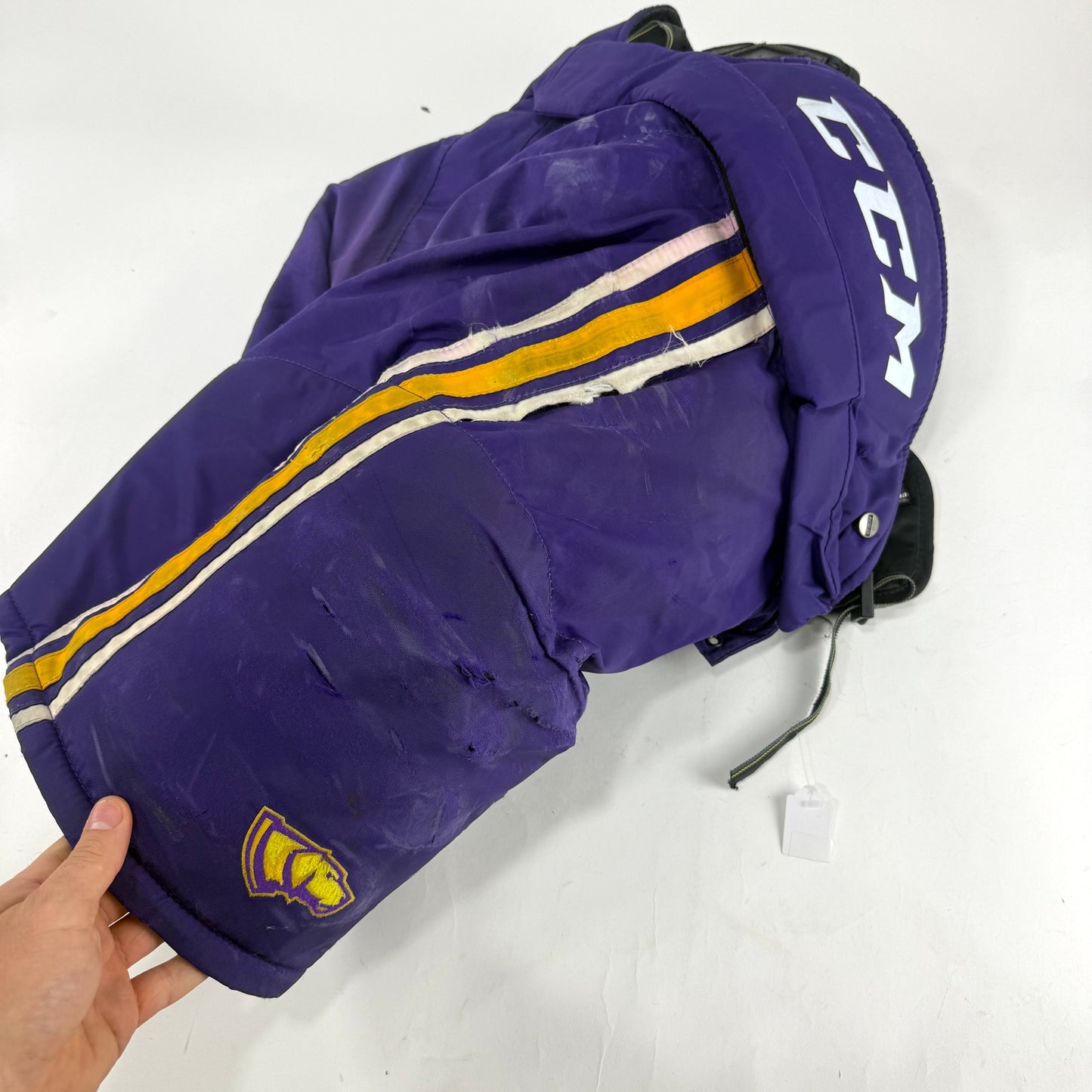 Used Purple/Yellow CCM Tacks 65C Pants | Large | E533