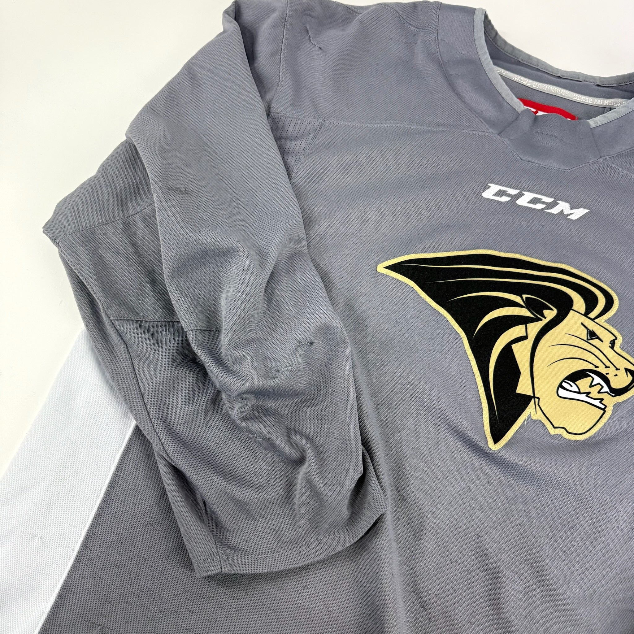 Used Grey Lindenwood CCM Practice Jersey | XL | E196 - Top Flight Hockey