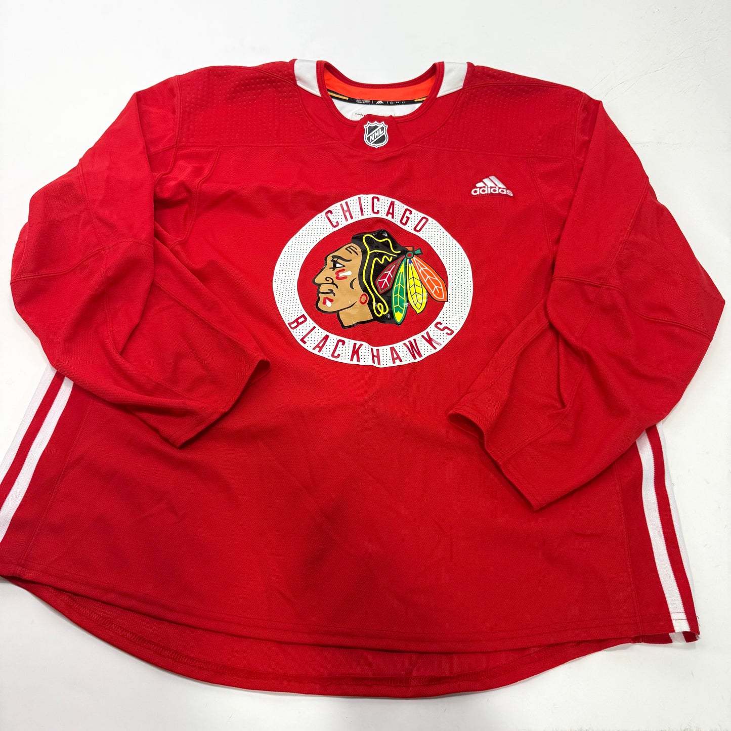 Used Red Chicago Blackhawks Adidas MIC Practice Jersey | Size 58 | Rutta #44 - Top Flight Hockey