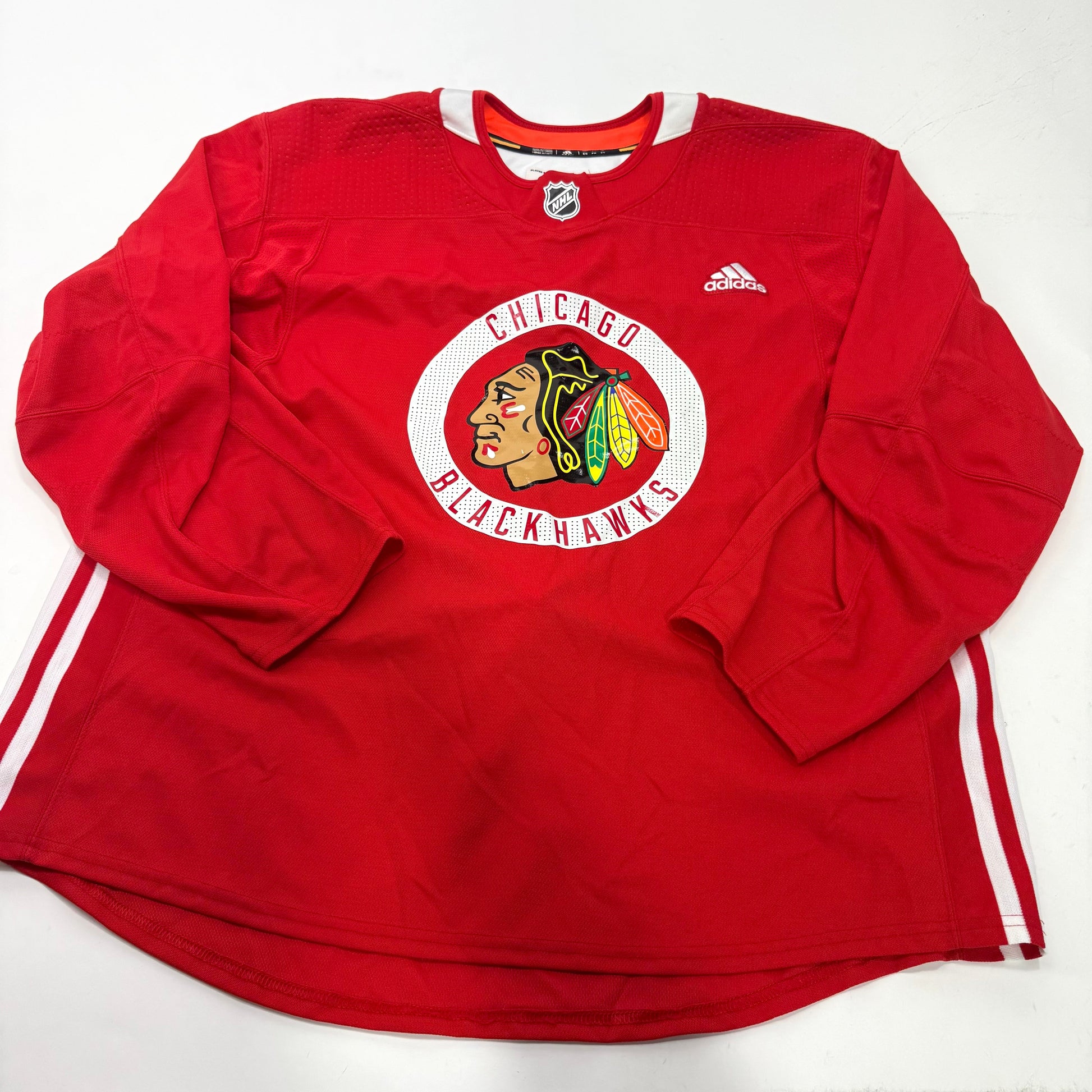 Used Red Chicago Blackhawks Adidas MIC Practice Jersey | Size 58 | Rutta #44 - Top Flight Hockey