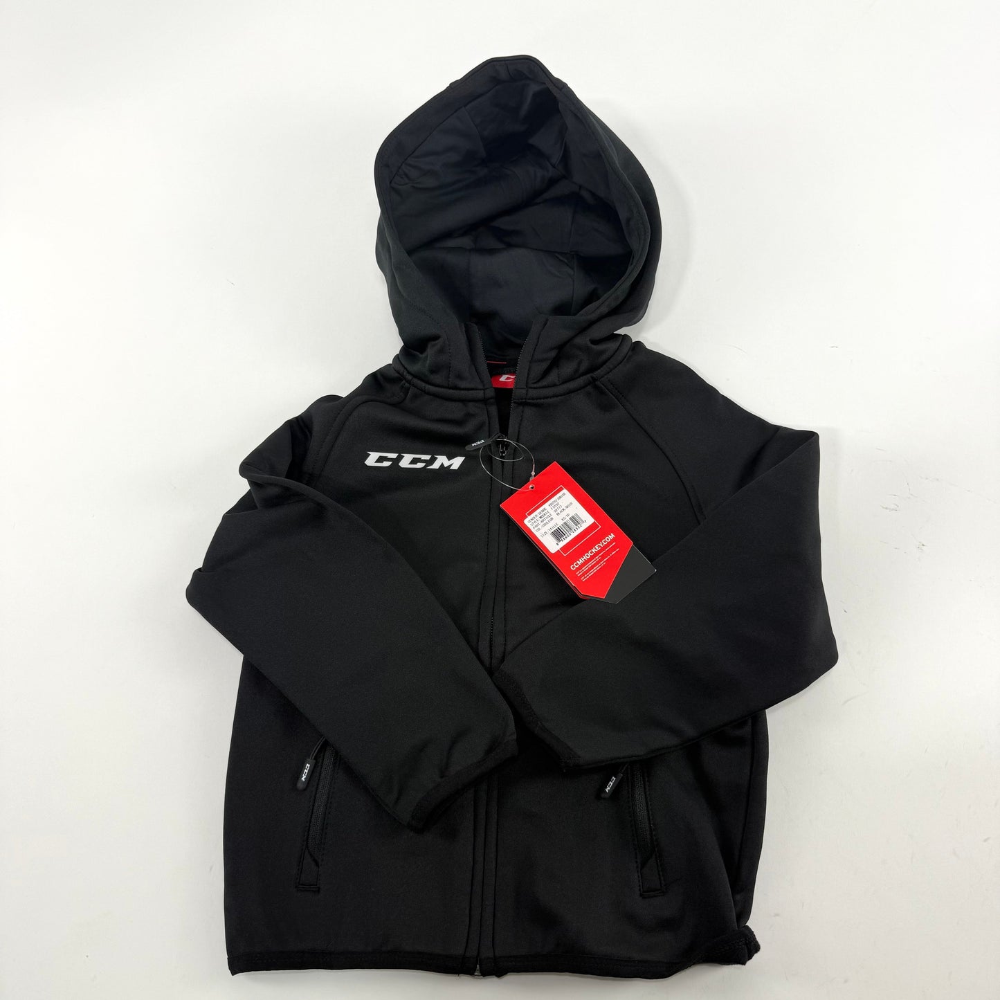 New Black CCM Youth Full Zip Performance Hoodie | Youth XS | #888600283227 - Top Flight Hockey