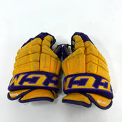 Used Yellow and Purple CCM 4 Roll Pro Gloves | 14" | E543 - Top Flight Hockey