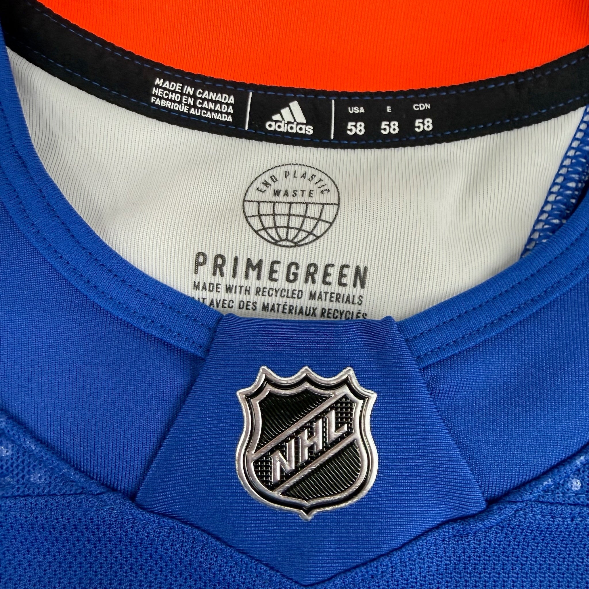 Brand New MIC PrimeGreen Royal Blue Adidas Practice Jersey - Size 58 - Top Flight Hockey