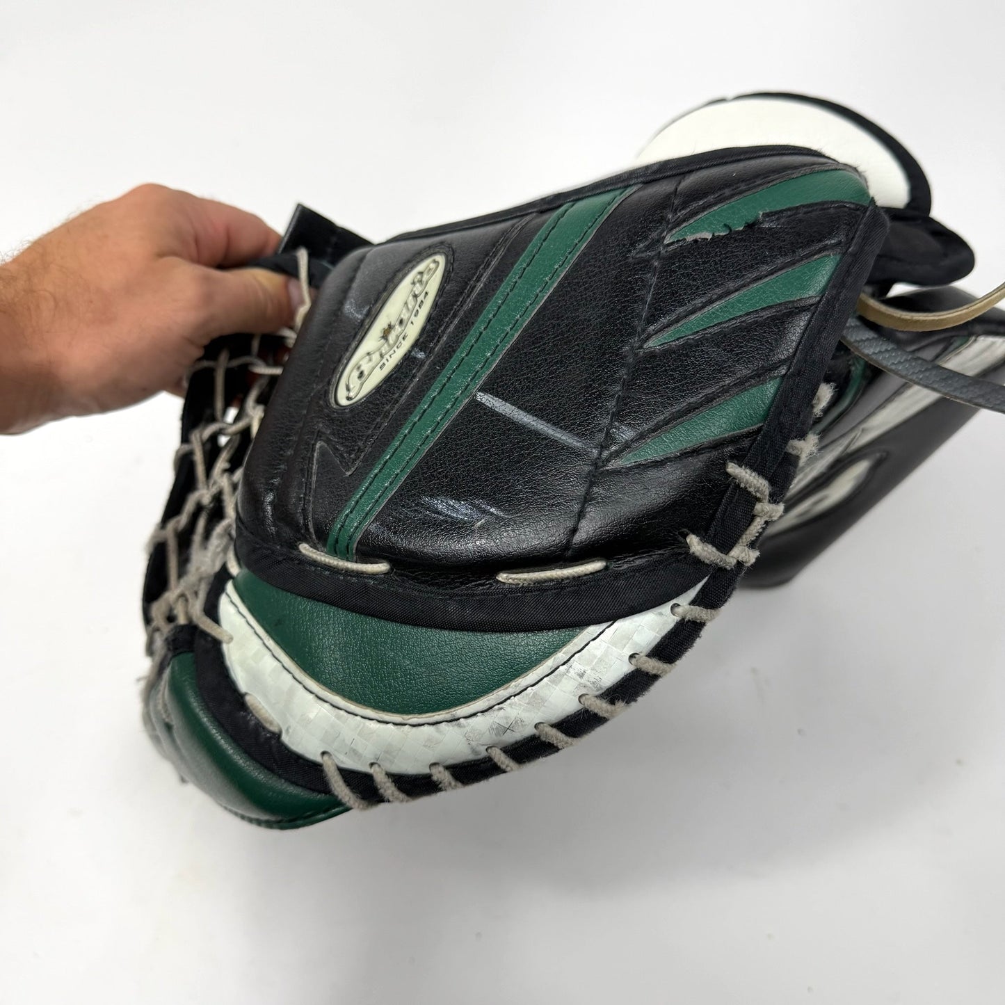 Used Regular Black/Green/White Brian's Subzero 3 Pro Goalie Glove | Senior | AB532