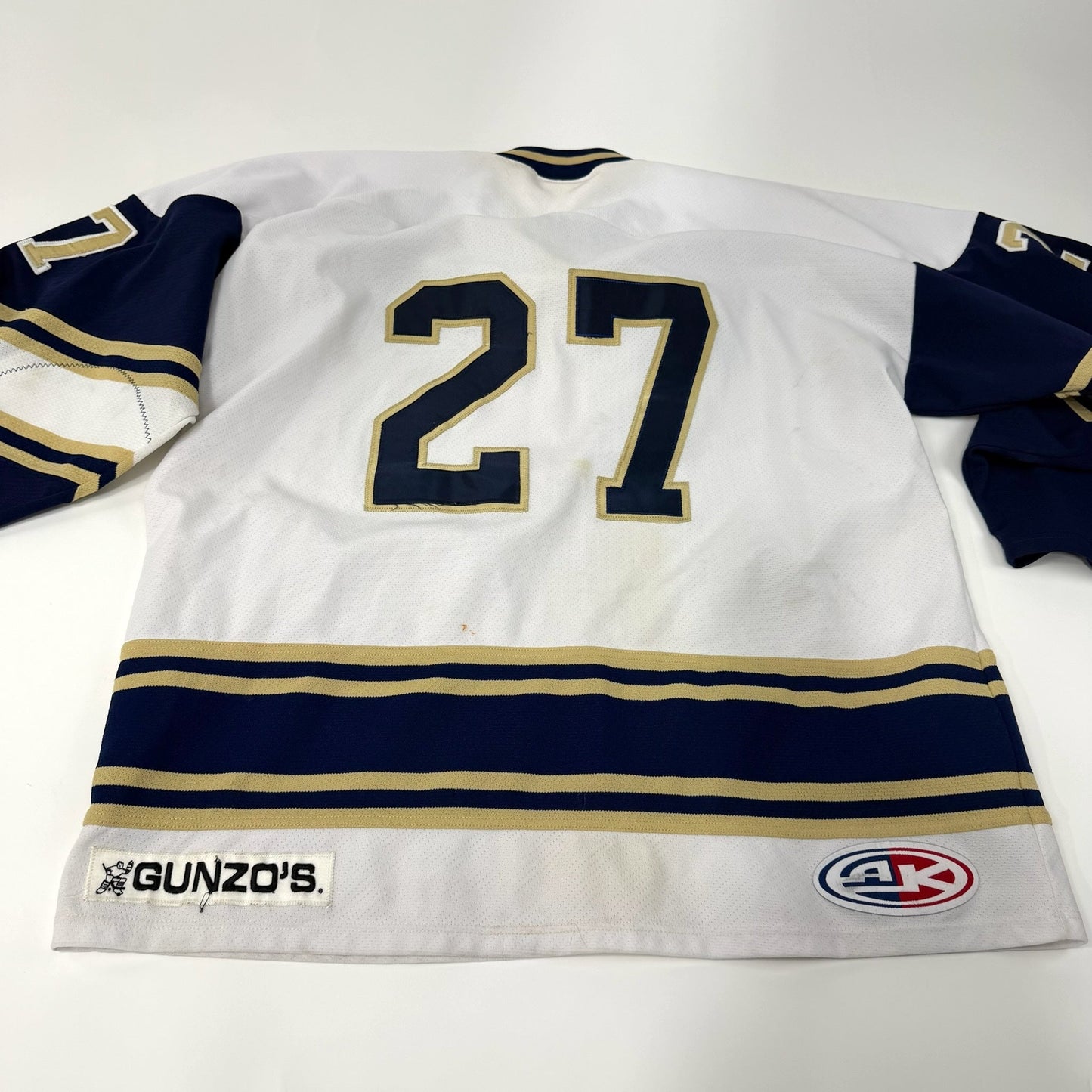 Used White/Navy/Gold Blank AK Hockey Jersey | Senior XL | AB741