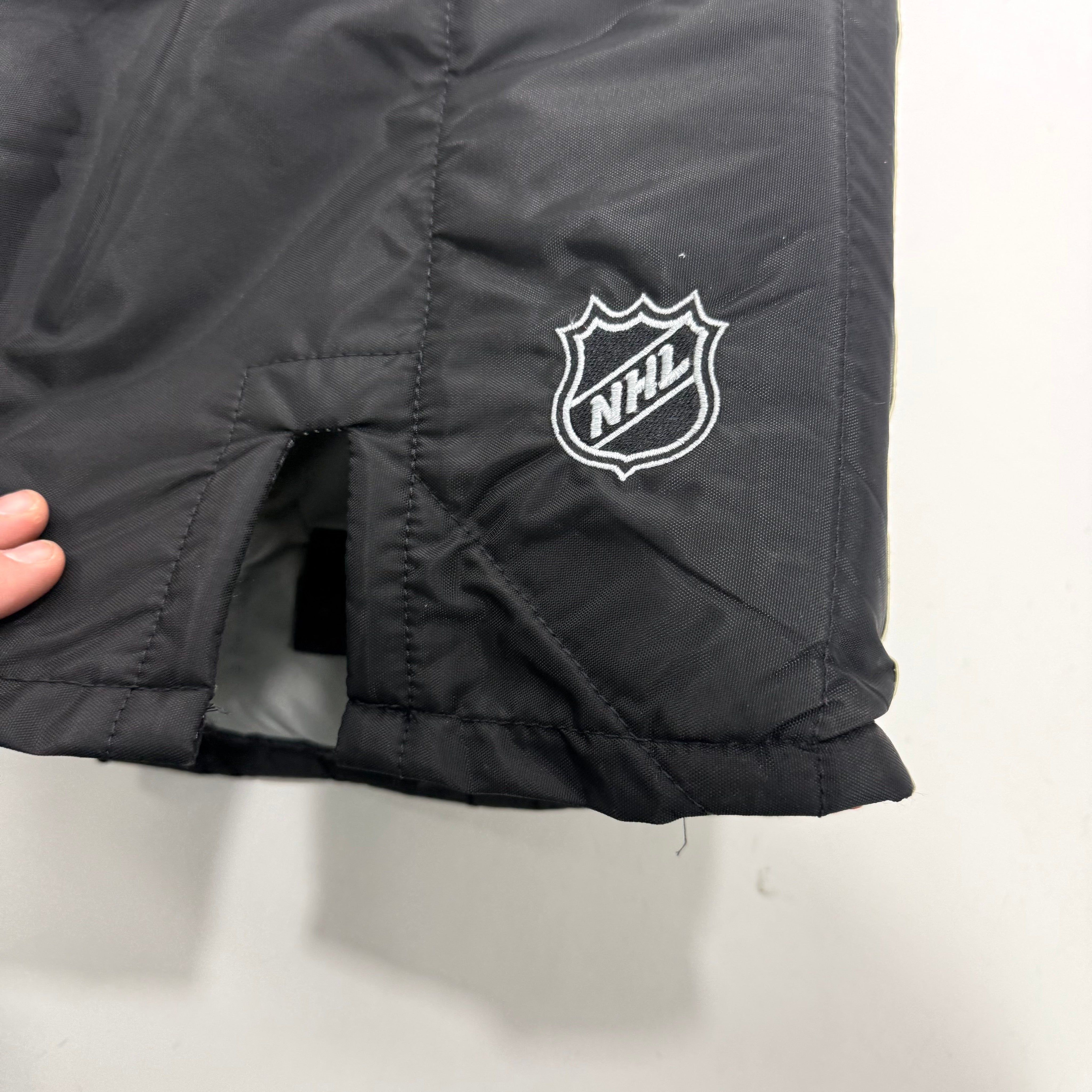 Used Black Chicago Blackhawks Winter Classic Vaughn Pro Goalie Pants | XL? | Soderblom | BH256 - Top Flight Hockey