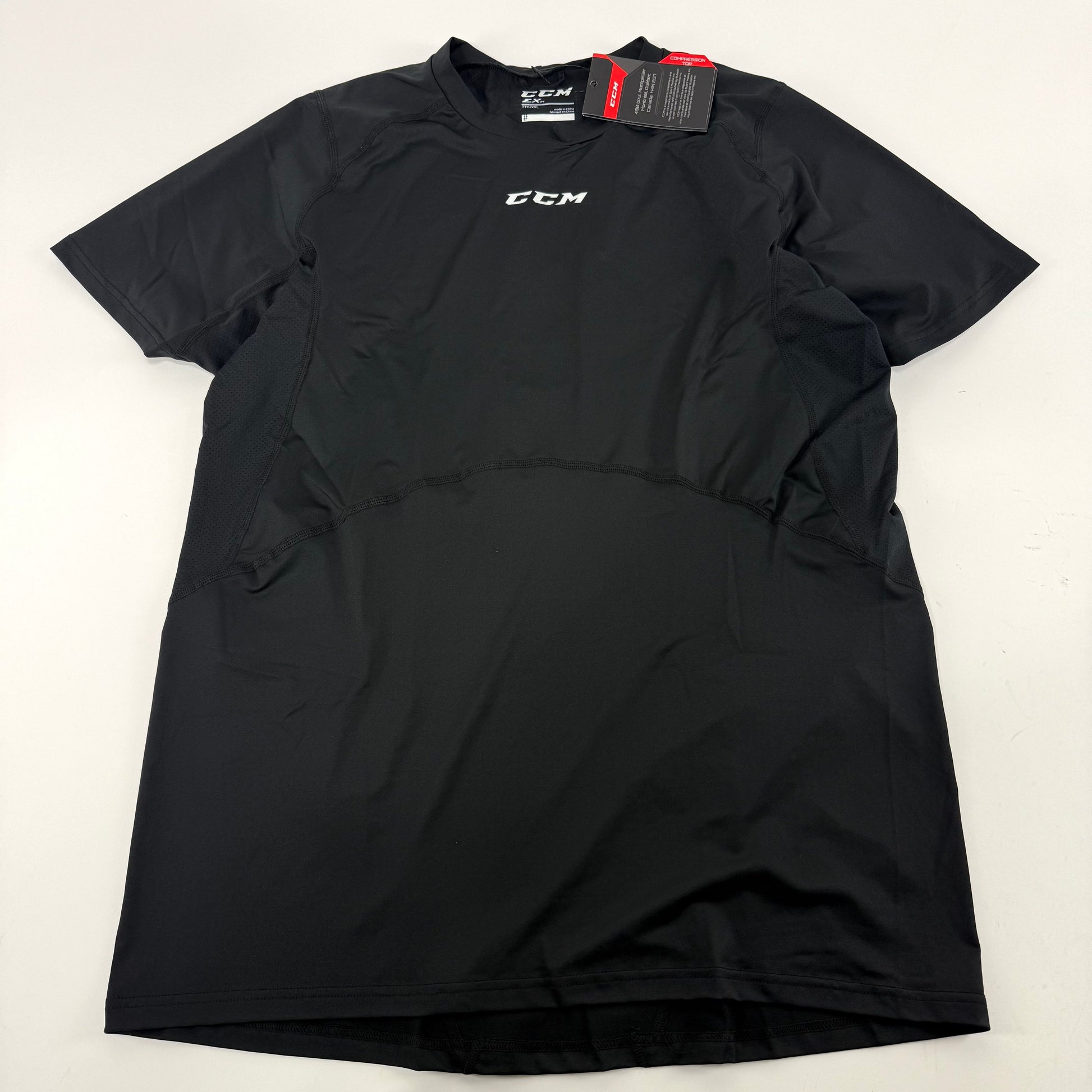 New Black Mens CCM Compression Short Sleeve Shirt | Senior XXL | #191520514747 - Top Flight Hockey