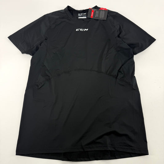 New Black Mens CCM Compression Short Sleeve Shirt | Senior XXL | #191520514747 - Top Flight Hockey