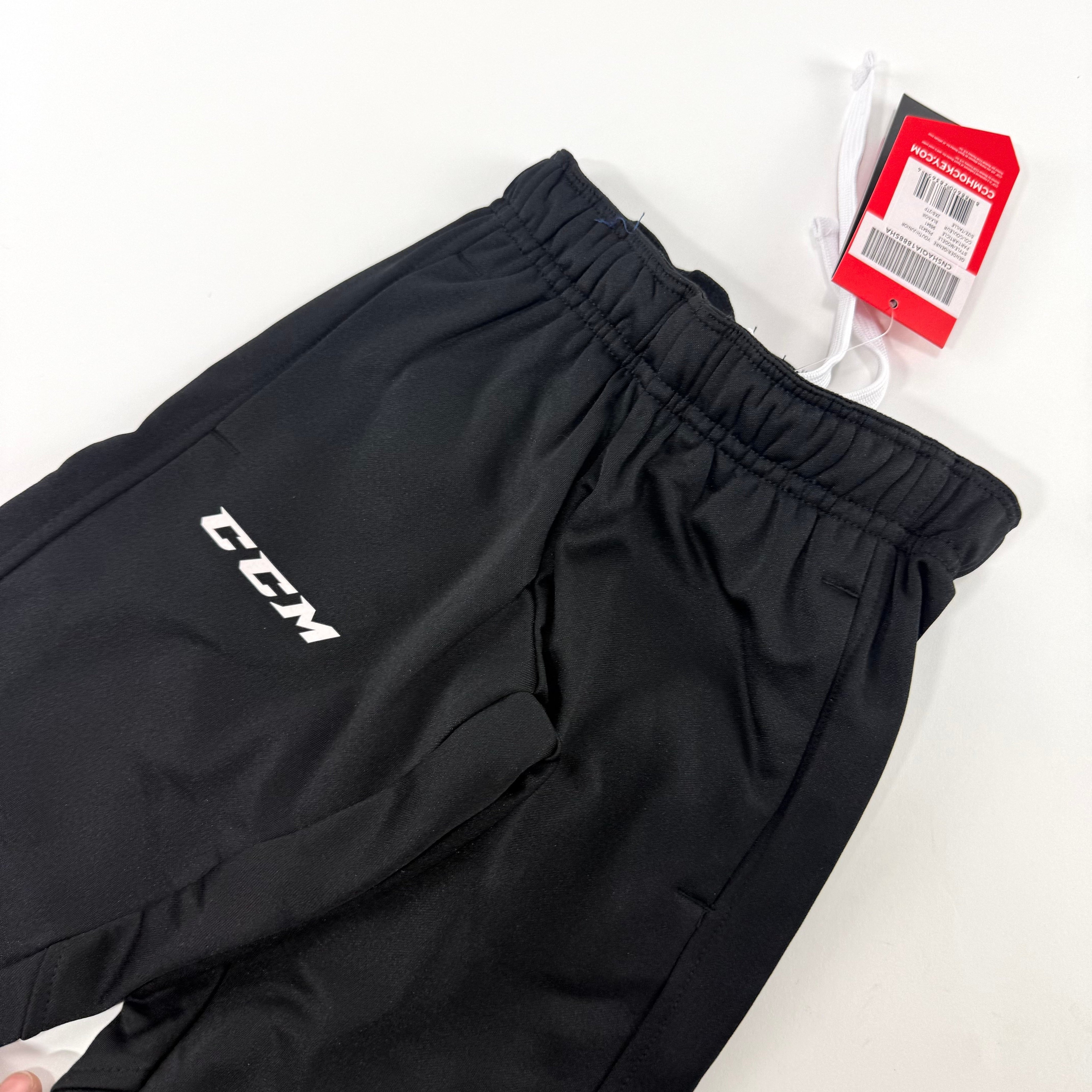 New Black CCM Youth Team Training Cuffed Pant | Youth XXS | #888600283654 - Top Flight Hockey