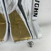 Used Vegas Knights White and Gold Vaughn V10 Goalie Leg Pads | Saville | 35+1"