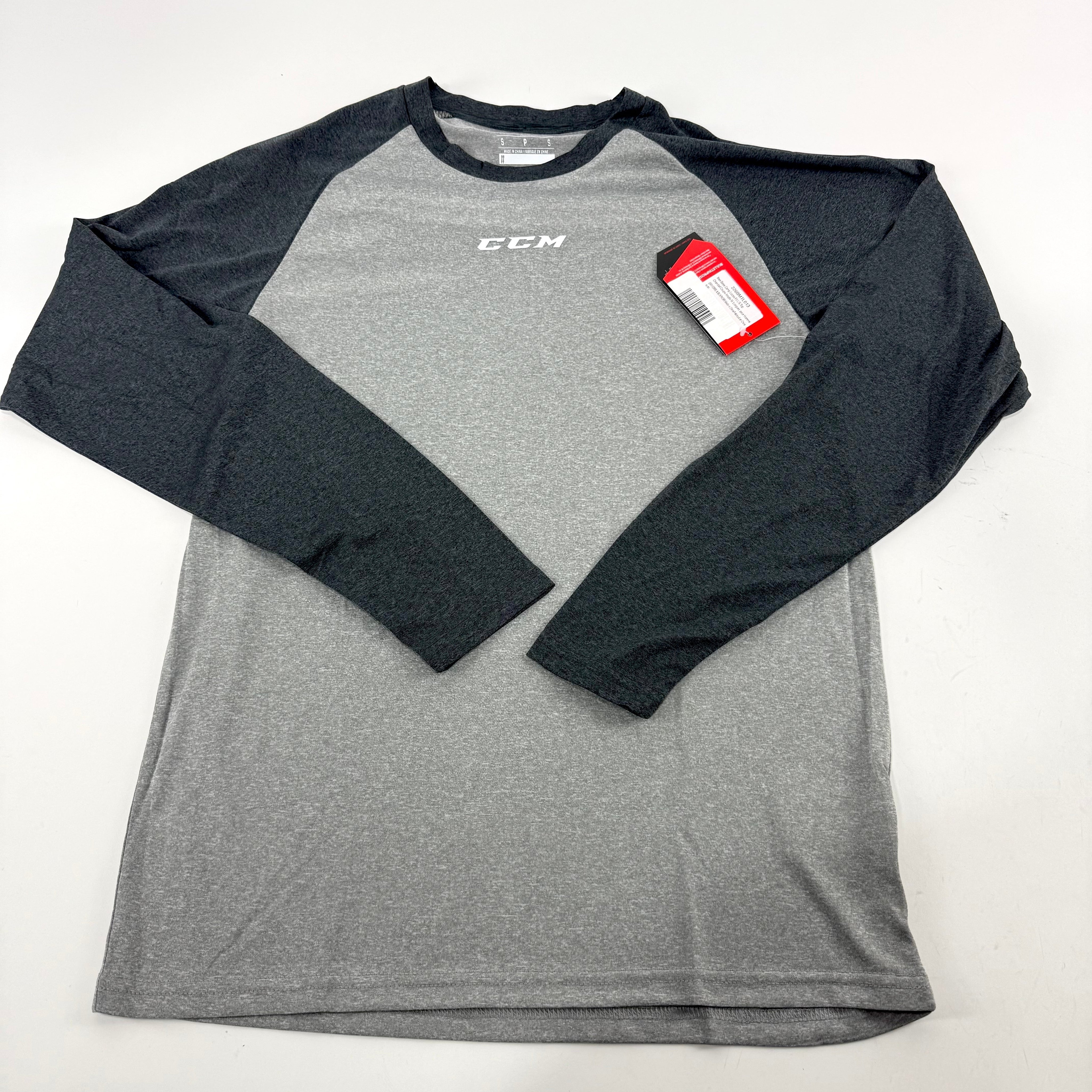 New CCM Basecamp Two Tone Long Sleeve | Grey/Black | Senior S | #191520510923