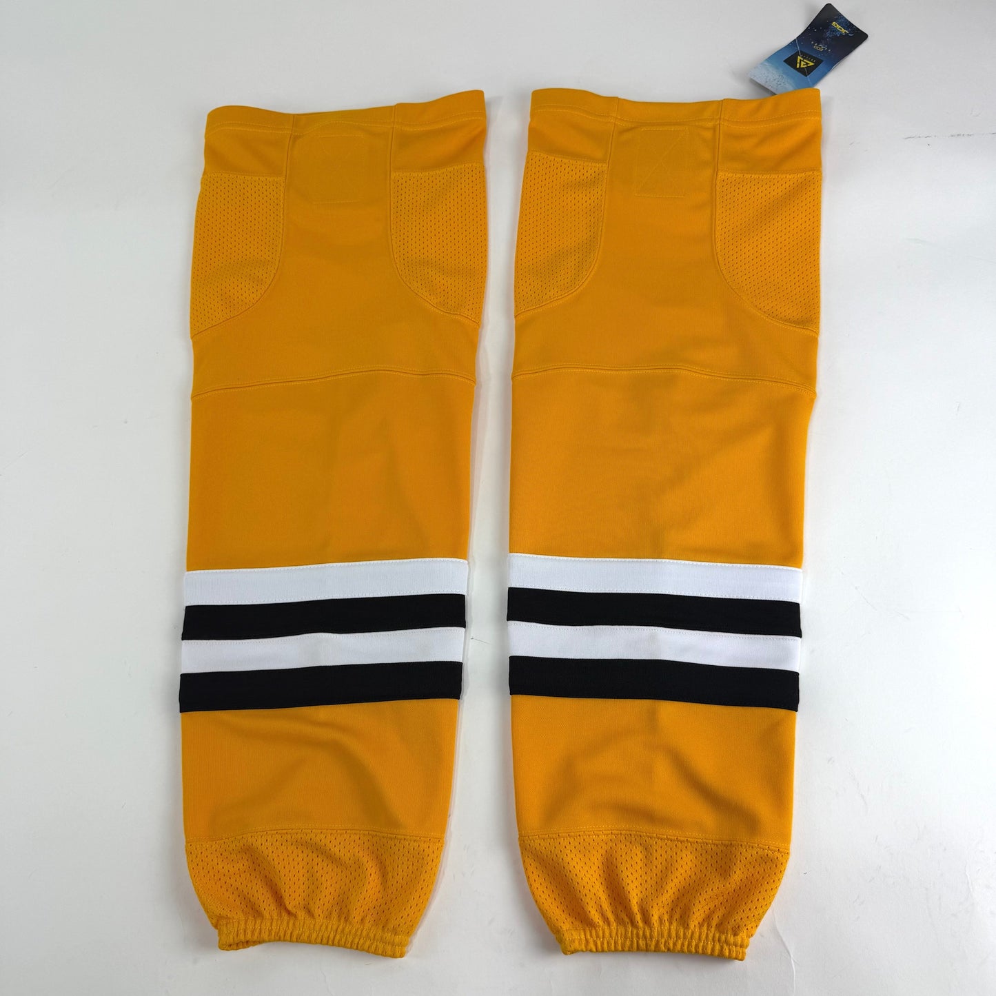 New Yellow/Black/White Replay Hockey Socks | 28"