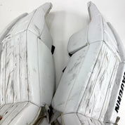 Used White Vaughn XFP Goalie Pads | 31 +2" - Top Flight Hockey