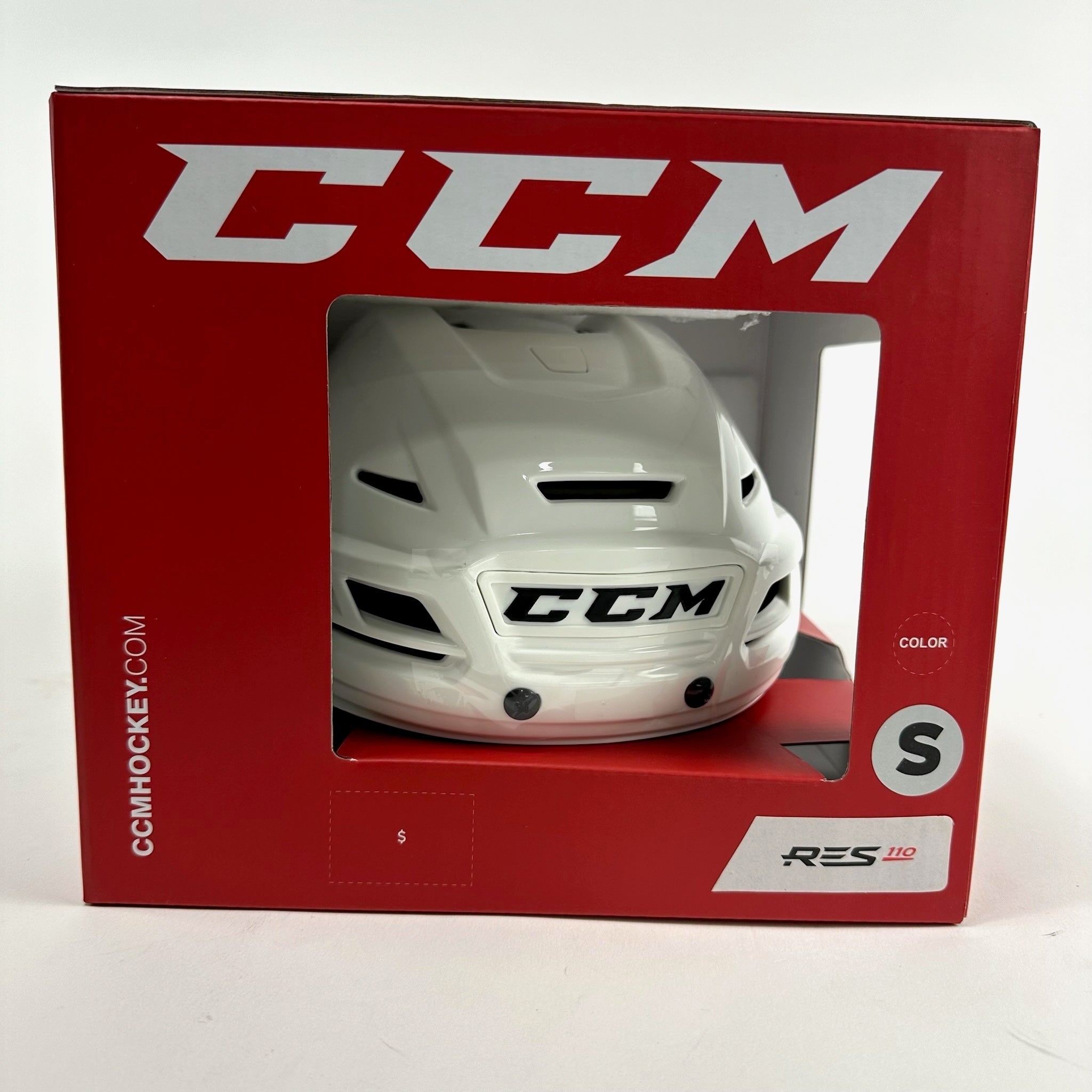 Brand New Small CCM Resistance 110 White Helmet - Top Flight Hockey