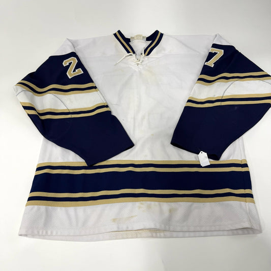 Used White/Navy/Gold Blank AK Hockey Jersey | Senior XL | AB741