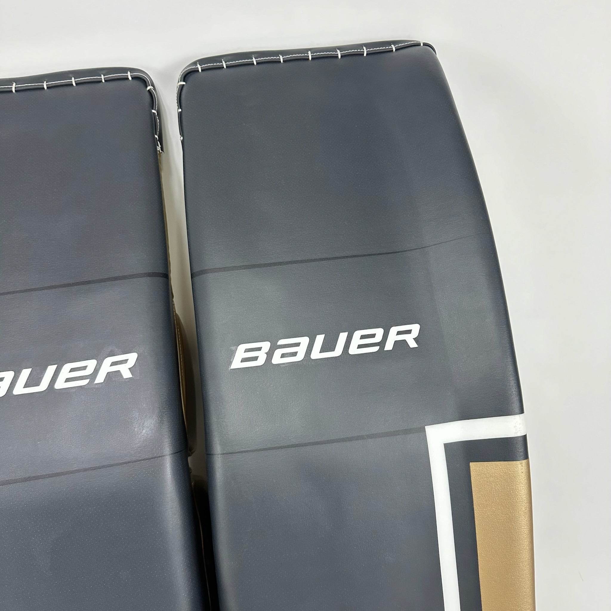 New Vegas Knights Black and Gold Bauer Vapor Hyperlite Goalie Leg Pads | Brossoit | 35+2"