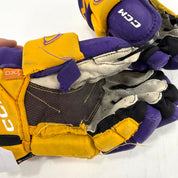 Used Yellow and Purple CCM Jetspeed Gloves | 14" | E555 - Top Flight Hockey