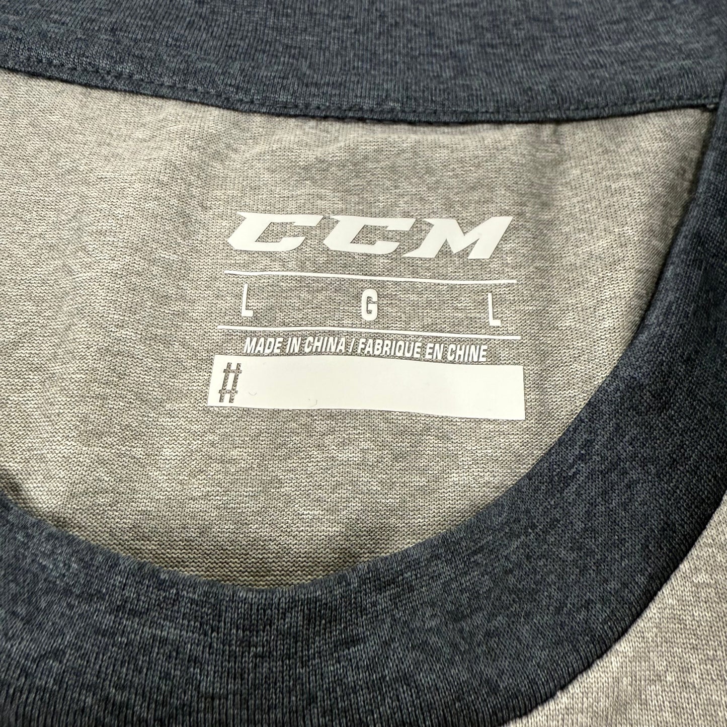 New CCM Mens Basecamp Two Tone Long Sleeve | Grey/Navy | Senior L | #191520510954
