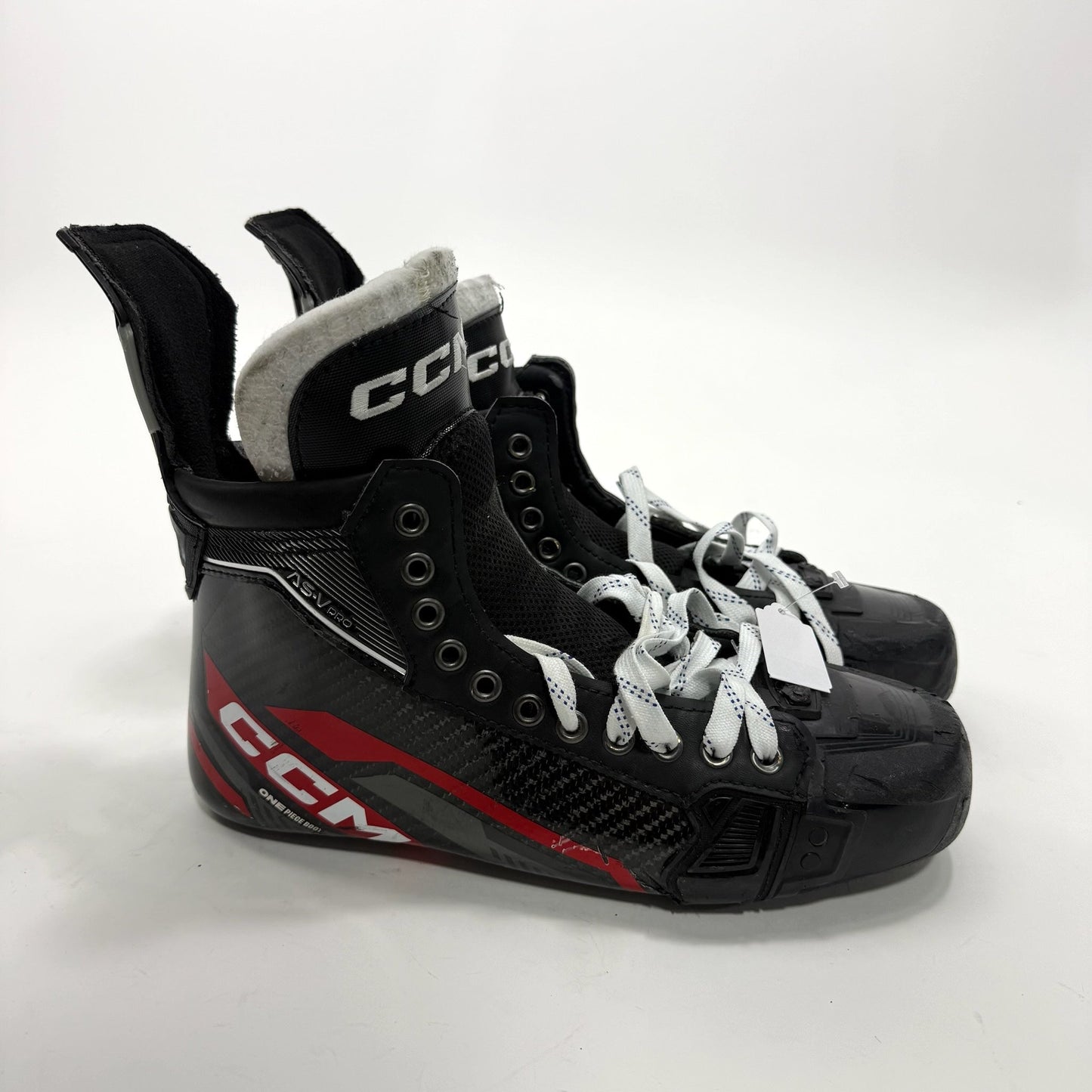 Used Red CCM Tacks ASV Pro Skate Boots | 11 1/2 D | Seth Jones Chicago Blackhawks | BH381