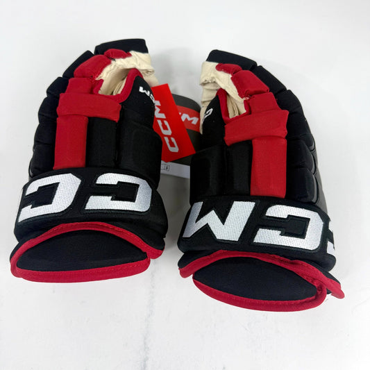 New Black and Red CCM HG97 Gloves | Chicago Blackhawks | 14" - #191035520493 - Top Flight Hockey