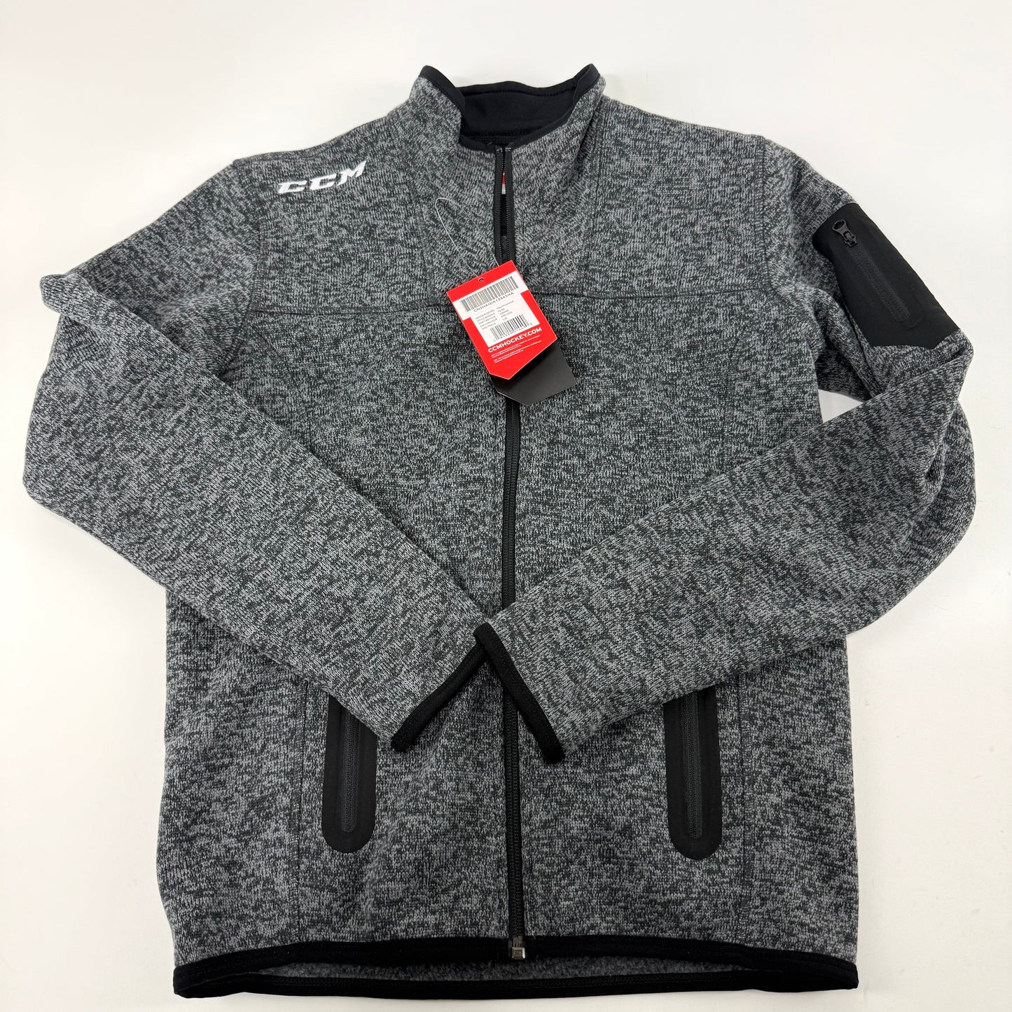 New Dark Grey CCM Youth Fleece Full Zip Jacket | Youth L | #191520014490