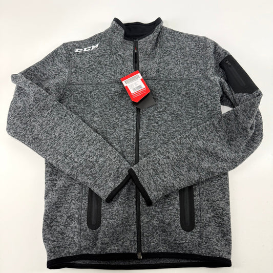 New Dark Grey CCM Youth Fleece Full Zip Jacket | Youth L | #191520014490