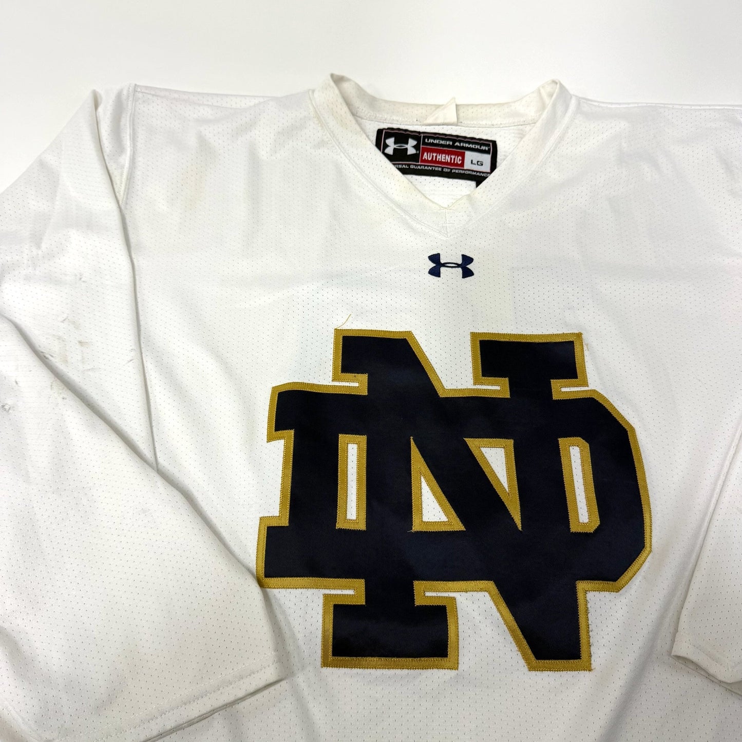 Used White Under Armour Notre Dame Practice Jersey | Senior Large | AB747