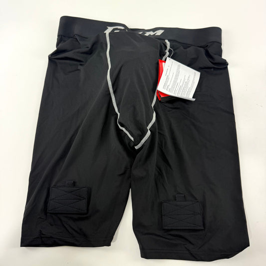 New Black CCM Mens Base Camp Jock Short with Velcro | Senior XXL | #191520519452