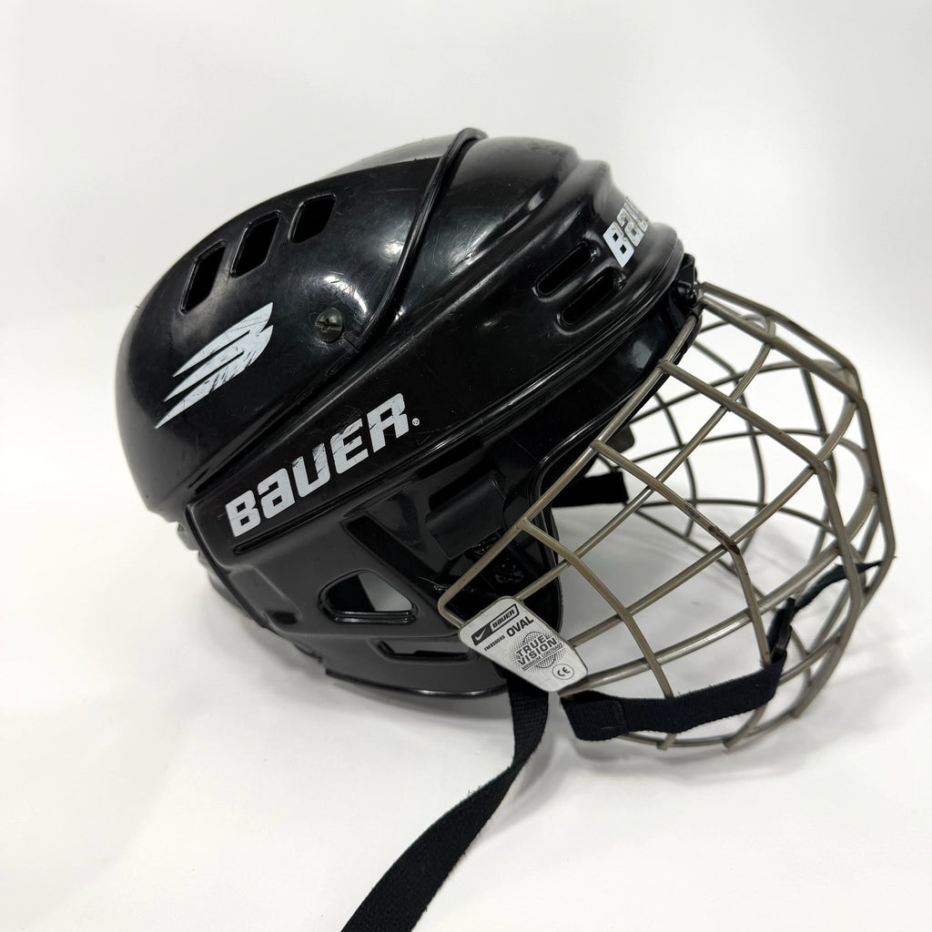 Used Black Bauer 1000 Helmet With Cage | Senior XS | J105 - Top Flight Hockey