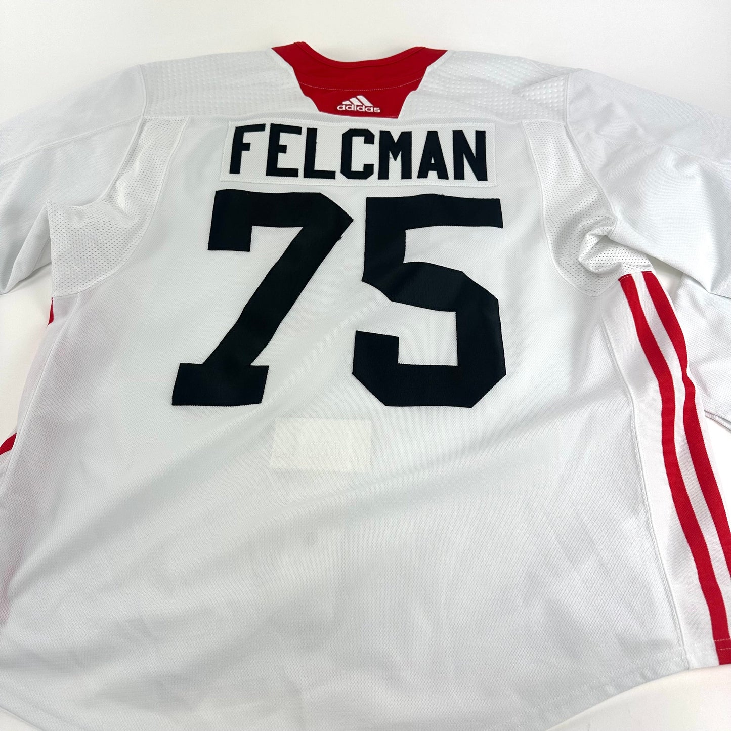 FELCMAN #75 - White Chicago Blackhawks Camp / Practice Jersey - Adidas MIC Size 58