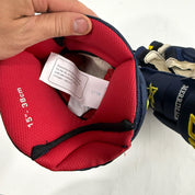 New Navy and Yellow Bauer Vapor 1x Pro Lite Gloves | 15" | B585 - Top Flight Hockey