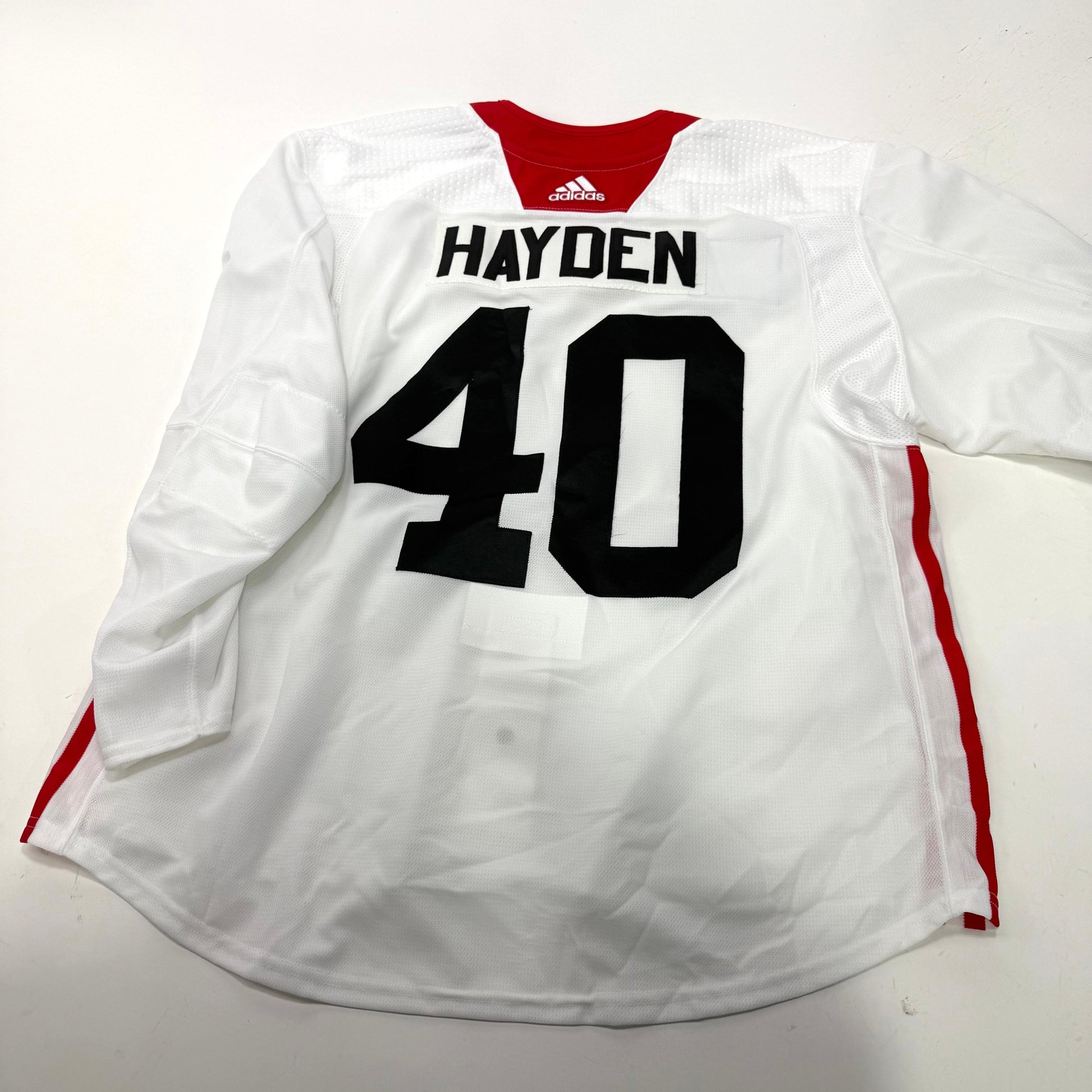 Used White Chicago Blackhawks Adidas MIC Practice Jersey | Size 58 | Hayden #40 - Top Flight Hockey