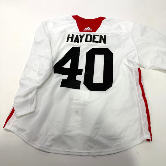 Used White Chicago Blackhawks Adidas MIC Practice Jersey | Size 58 | Hayden #40 - Top Flight Hockey