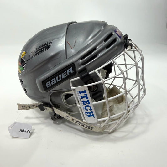 Used Silver Bauer 5000 Helmet With Itech Cage | Senior Small | AB423