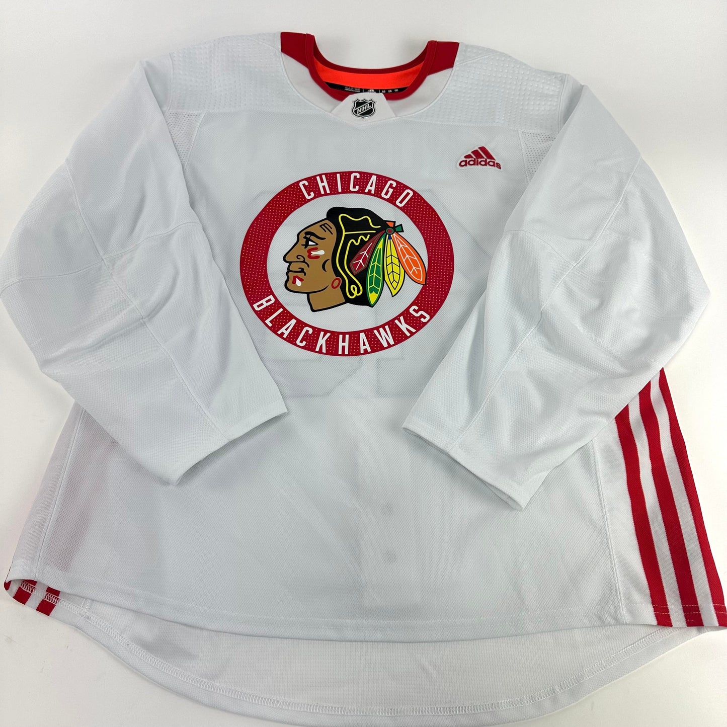 ROMEO #49 - White Chicago Blackhawks Camp / Practice Jersey - Adidas MIC Size 56