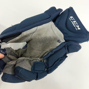 Used Navy CCM HG12 Gloves | 14" | D355